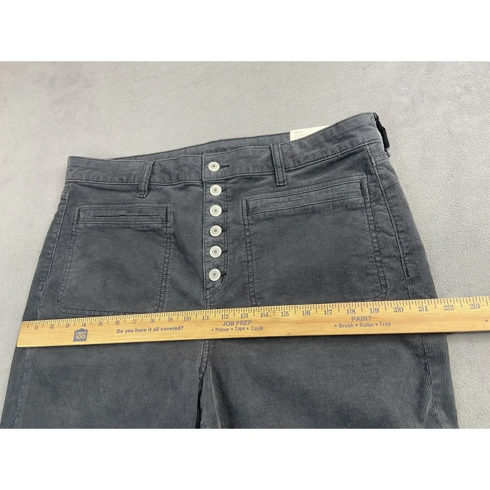 American Eagle Pants Womens 18 Blue Corduroy Super Hi-Rise‎ Button Fly Flare